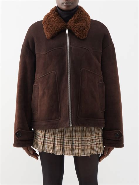 miu miu shearling jacket|Miu Miu Shearling Collar Oversized Jacket .